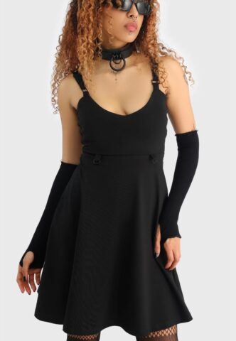Killstar x Kihilist – Obscurita Mini – Kleid – Schwarz – L – 100% Baumwolle