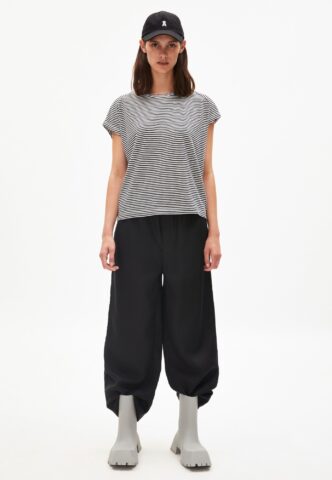 Armedangels – Oneliaa Lovely Stripes Black-Oatmilk – T-Shirt – Schwarz – XS – 100% Bio-Baumwolle