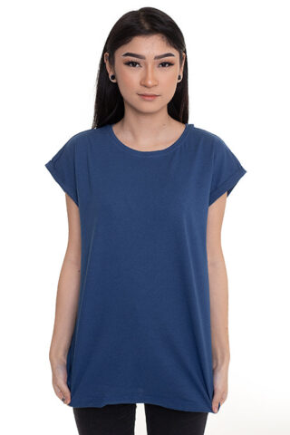 Urban Classics – Ladies Extended Shoulder Sporty Blue – T-Shirt – Blau – XS – 100% Baumwolle