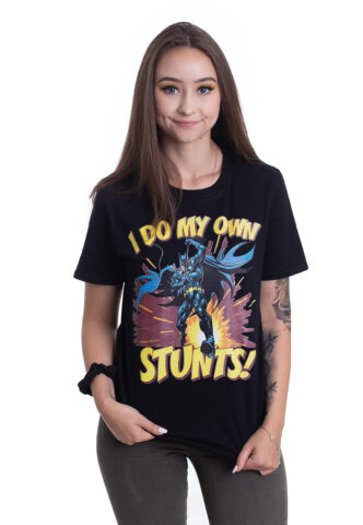 Batman – I Do My Own Stunts – T-Shirt – Schwarz – XL – 100% Baumwolle