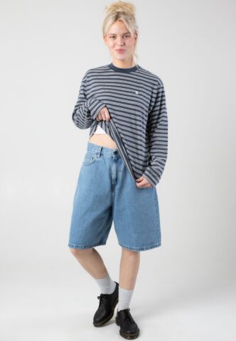Carhartt WIP – W‘ Brandon Stone Bleached Blue – Shorts – Blau – S – 100% Baumwolle