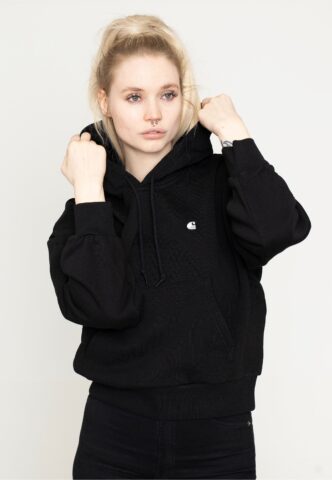 Carhartt WIP – W‘ Hooded Casey Black/Silver – Hoodie – Schwarz – XS – 100% Baumwolle