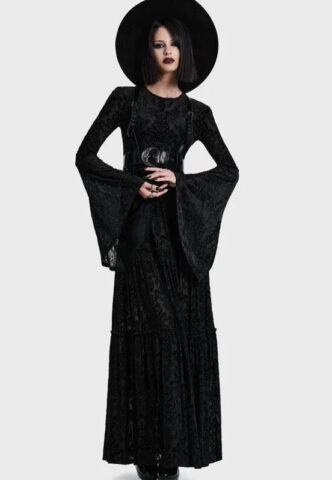 Killstar – Daemon’s Hex Maxi Black – Kleid – Schwarz – L – gid://shopify/Metaobject/337180688621