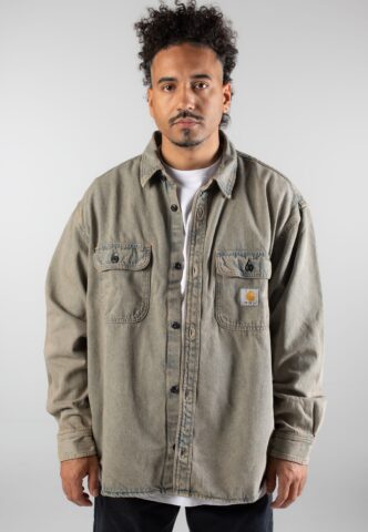 Carhartt WIP – Tigan Shirt Denim Blue/Leather – Jacke – Blau – L – 100% Baumwolle