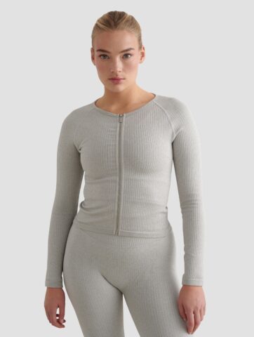 AIMN Ribbed Seamless Zip Jacket