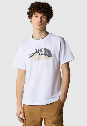 The North Face – Mountain Line Tnf White – T-Shirt – Weiß – M – 100% Baumwolle