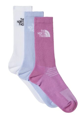 The North Face – Sport Cush Crew Sock Pack Of 3 TNF White/Purple Mint/V – Socken – Mehrfarbig – XS – 81% Baumwolle, 15% Polyamid, 4% Elastan