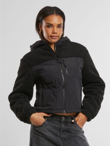 Urban Classics Ladies Sherpa Crinkle Nylon Mix Übergangsjacke