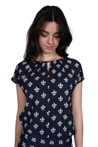 einfach Schön Bluse Lilian V-Cut dunkelblau