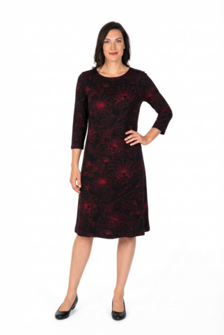 einfach Schön Kleid Sandra schwarz-rot
