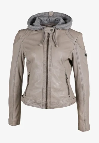 Gipsy Damen Lederjacke GWAmmy S22 Lamas in silver grey