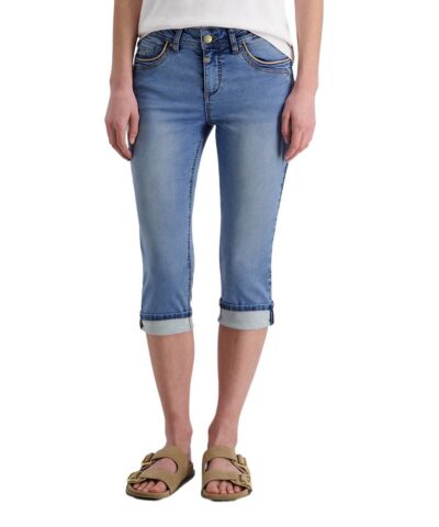 Timezone 3/4 Damenjeans Slim TaliTZ caribbean blue wash