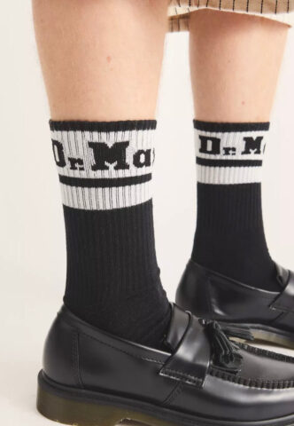 Dr. Martens – Athletic Logo Black/White – Socken – Schwarz – S/M – 46% Polyester, 41% Baumwolle, 11% Polyamide, 2% Elastane