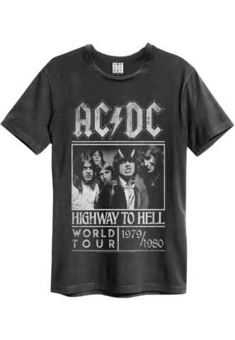 AC/DC – Highway To Hell Poster Charcoal – T-Shirt – Grau – S – 100% Baumwolle