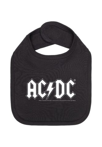 AC/DC – Logo Black/White – Lätzchen – Schwarz – Onesize – 100% Bio-Baumwolle
