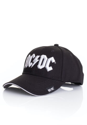 AC/DC – White Logo – Cap – Schwarz – Onesize – 100% Baumwolle