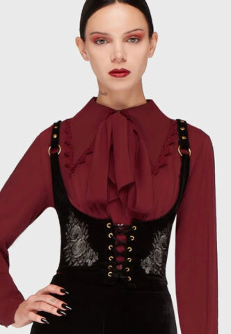 Killstar – A Devil’s Rose Underbust Black – Korsett – Schwarz – XS – 95% Polyester, 5% Elastan