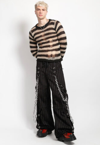Tripp NYC – Power Chain Black/White Stripe – Hose – Schwarz – S – 100% Baumwolle