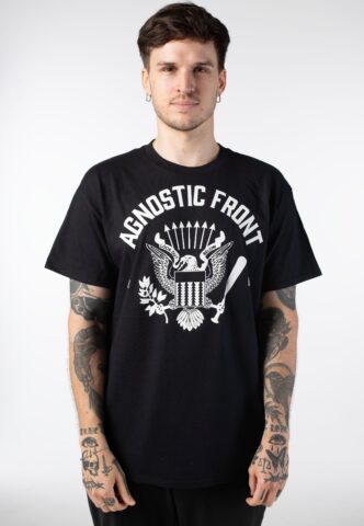 Agnostic Front – Hey Ho Eagle – T-Shirt – Schwarz – L – 100% Baumwolle