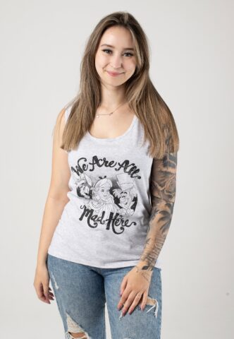 Alice In Wonderland – All Mad Here Grey – Tank – Grau – M – 100% Baumwolle