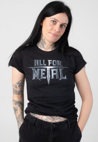 All For Metal – Legends Logo – Girly – Schwarz – L – 100% Baumwolle