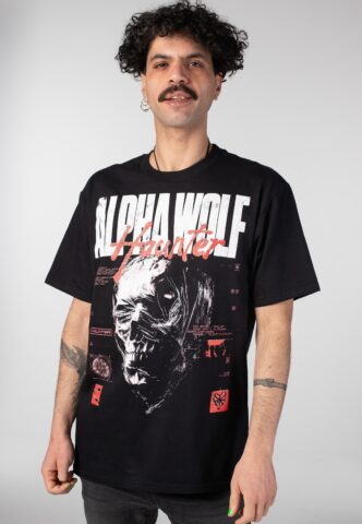 Alpha Wolf – Haunter – T-Shirt – Schwarz – M – 100% Baumwolle