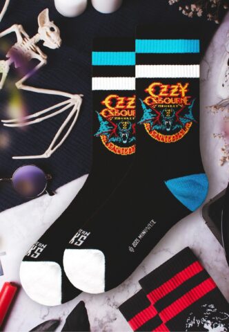 American Socks x Ozzy Osbourne – Bat Mid High – Socken – Schwarz – Onesize – 67% Baumwolle, 21% Polyamide, 6% Polyester, 6% Elastane