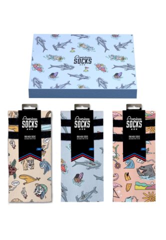 American Socks – Stinky Surfer Socks – Giftbox – Mehrfarbig – S/M – 67% CoolMax (R), 17% Polyamid, 10% Baumwolle, 6% Elastan