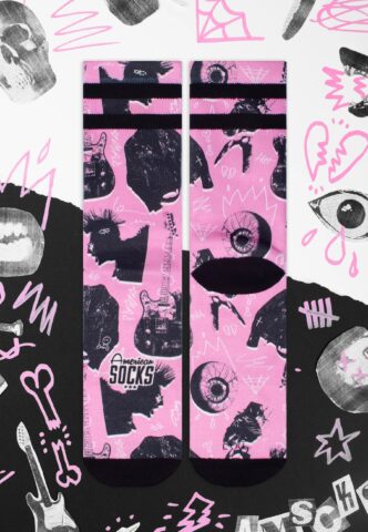 American Socks – Street Riot Mid High Pink – Socken – Pink – L/XL – 67% CoolMax (R), 17% Polyamid, 10% Baumwolle, 6% Elastan