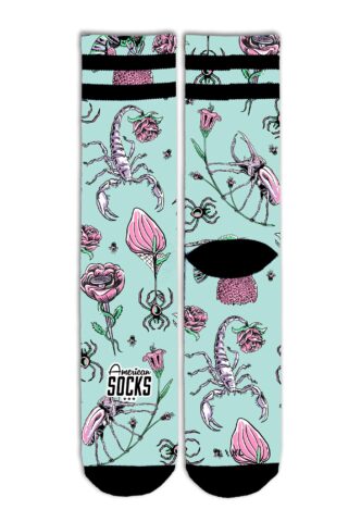 American Socks – Venom Garden Mid High – Socken – Blau – S/M – 67% CoolMax (R), 17% Polyamid, 10% Baumwolle, 6% Elastan