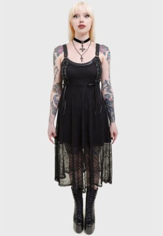 Killstar – Anne Arkist – Kleid – Schwarz – L – 60% Polyurethan, 40% Polyester