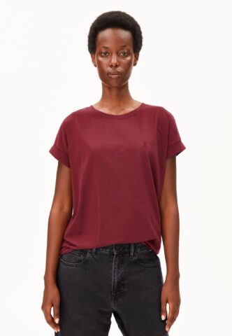 Armedangels – Idaara Velvet Red – T-Shirt – Rot – S – 100% Bio-Baumwolle