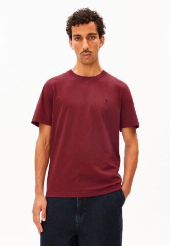 Armedangels – Jaames Velvet Red – T-Shirt – Rot – S – 100% Bio-Baumwolle