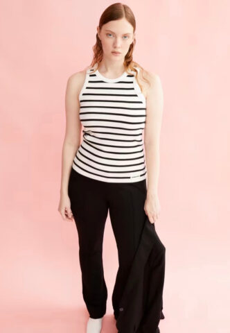 Armedangels – Kanitaa Stripes White/Black – Tank – Weiß – S – 97% Baumwolle, 3% Elastan
