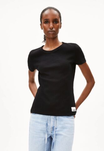 Armedangels – Kardaa Black – T-Shirt – Schwarz – M – 97% Baumwolle, 3% Elastan
