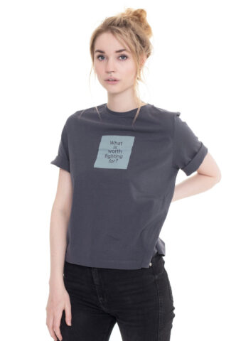 Armedangels – Layaa Diary Anthra – T-Shirt – Grau – XS – 100% Bio-Baumwolle