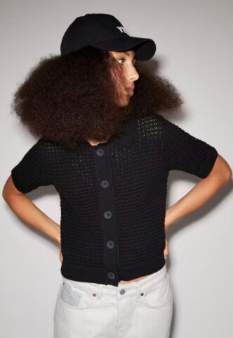Armedangels – Pasciaas Crochet Black – Cardigan – Schwarz – L – 100% Bio-Baumwolle