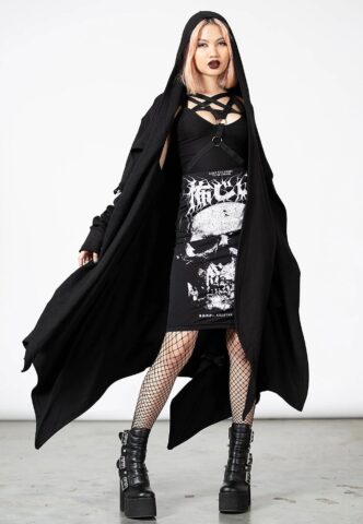 Killstar – Assassins Hooded Black – Cardigan – Schwarz – XL – 90% Baumwolle, 10% Polyester