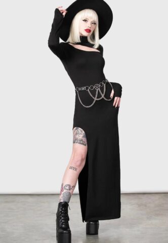 Killstar – Astaroth Black – Kleid – Schwarz – XS – 95% Baumwolle, 5% Elastan