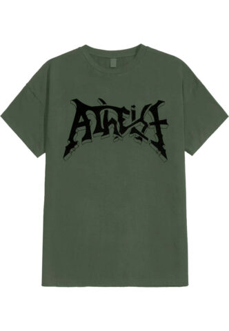 Atheist – Black Logo Military Greeen – T-Shirt – Grün – L – 100% Baumwolle