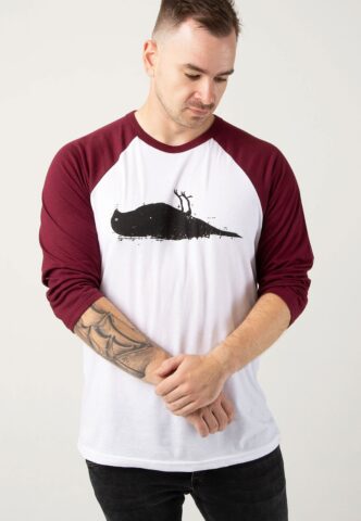 Atticus – Bird Baseball White/Maroon – Longsleeve – Weiß – XXL – 52% Baumwolle, 48% Polyester