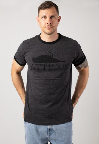 Atticus – Brand Logo Ringer Charcoal/Black – T-Shirt – Grau – XL – 60% Baumwolle, 40% Polyester