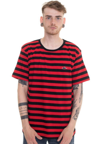 Atticus – Frame Stripe Black/Red – T-Shirt – Schwarz – S – 100% Baumwolle