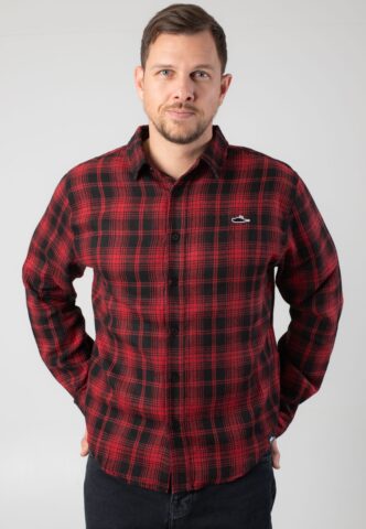 Atticus – Jack Flannel Black/Red – Hemd – Schwarz – L – 65% Polyester, 35% Baumwolle