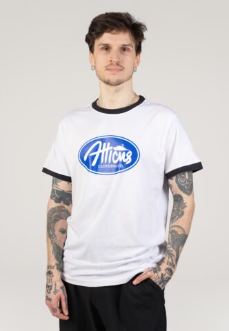 Atticus – Plate Ringer White/Black – T-Shirt – Weiß – XL – 100% Baumwolle