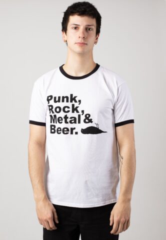Atticus – PRMB Ringer White/Black – T-Shirt – Weiß – S – 100% Baumwolle
