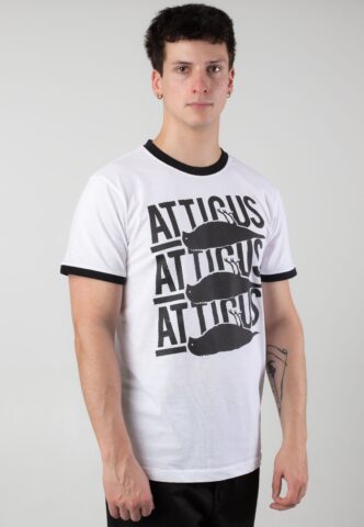 Atticus – Trifold Ringer White/Black – T-Shirt – Weiß – L – 100% Baumwolle