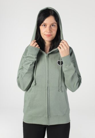 Atticus – Women Heart Dusty – Zipper – Grün – XS – 80% Baumwolle, 20% Polyester