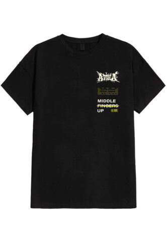 Attila – Middle Fingers Up – T-Shirt – Schwarz – S – 100% Baumwolle