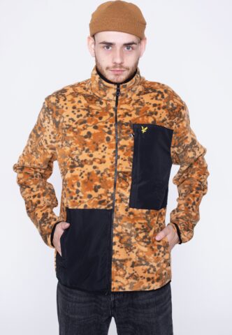 Lyle & Scott – Earth Print Fleece Tan – Jacke – Beige – S – 100% Polyester